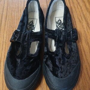 Vans Black Velvet Buckle Mary Janes